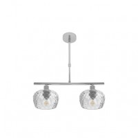 Distribuidor - Lâmpadas Diversas | Lâmpadas Modernas | LAMPARA ESTELA 2XE14 CROMO REGX41X13 CM C/TULIPAS CRISTAL TALLADO TRANSPARENTE Ref: 196852020